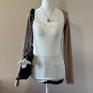 Windsor NWT tan knit bolero long sleeve cardigan